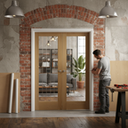 Premium Custom Made Glazed French Doors with Etched Glass - Ideal for Natural Light