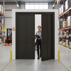 Premium Industrial Style 4-Panel Internal Door Pair with Solid Engineered Core and High-End Finish