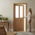 Premium Oak Flat Panel Door - Vintage Style, Solid Core, Eco-Friendly Construction with 10-Year Guarantee