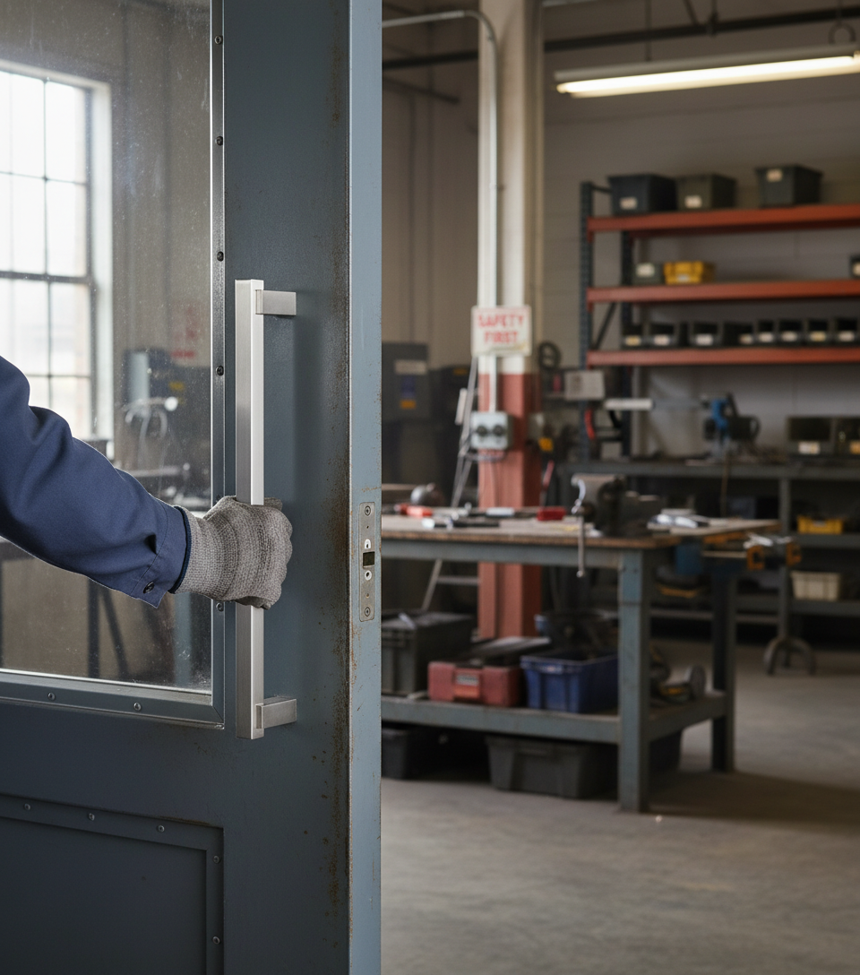 Premium Contemporary Flat T Pull Handle in Grade 304 Stainless Steel - Sleek Design for Doors and Cupboards with DDA Compliance