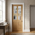 Victorian Shaker Internal Oak Door Made-to-Measure Unfinished 2 Panel 2 Light Clear Glass