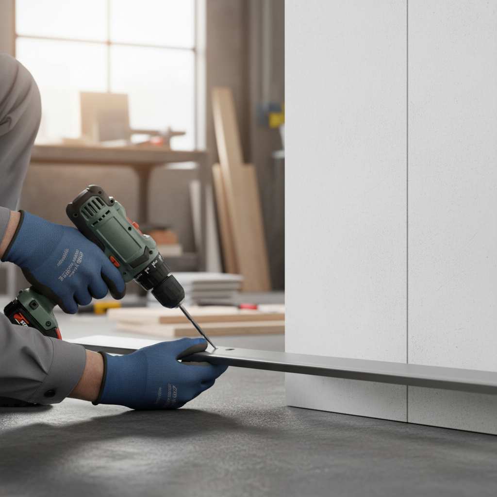 Premium Aluminium Skirting Trim for SPC Wall Panels - 2.6m Length for Enhanced Aesthetics