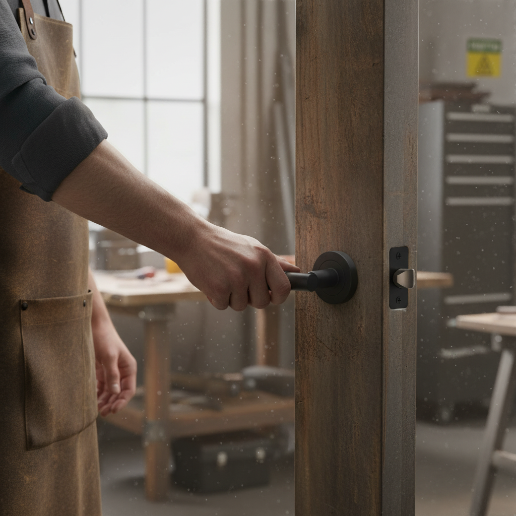 Premium Round Rose Lever Door Bathroom Handle Set with Matt Black Finish and Privacy Bullet Latch for Enhanced Style and Security