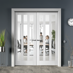 Premium Internal White Primed 3 Light Glazed Pair Door for Contemporary Living Spaces