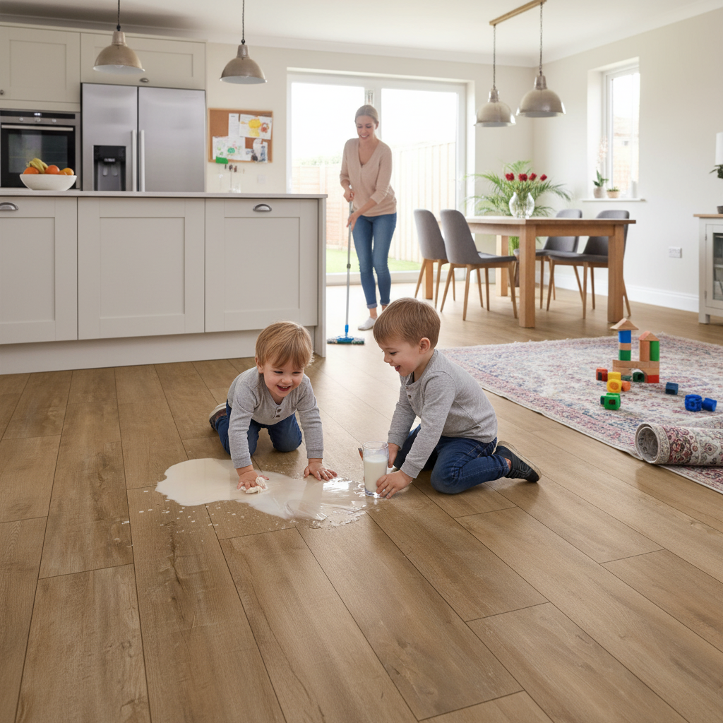 Premium 8mm Water-Resistant Laminate Flooring with Elegant Oak Effect for Stylish Interiors