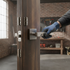 Premium Satin Nickel Door Handle Pack with Rectangular Sprung Rose, Hinges, and Latch for Interior Doors