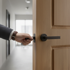 Designer Round Lever Door Handle - Elegant Matt Black Finish with Ecotech Nanotechnology for Enhanced Durability - Image 2