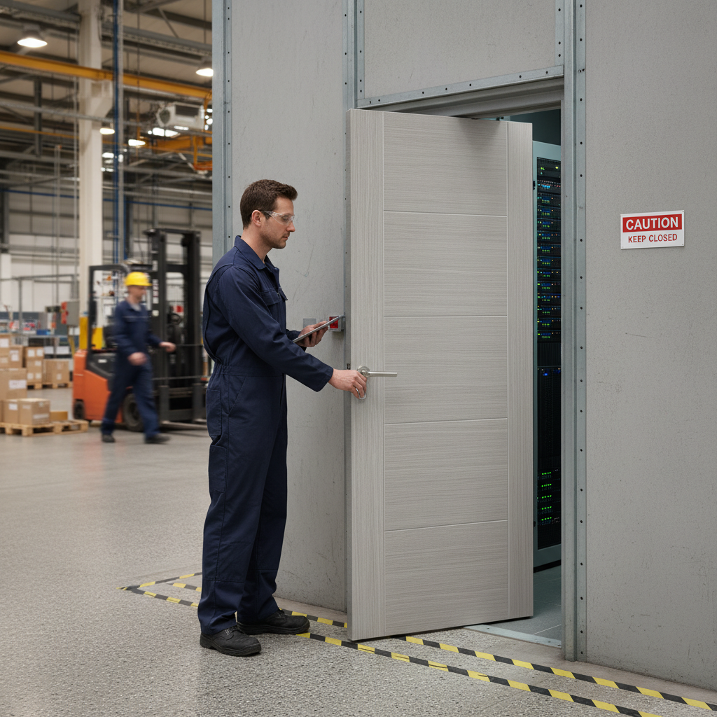 Premium Contemporary Light Grey Fire Door with Engineered Construction and 30-Minute Fire Rating for Enhanced Safety