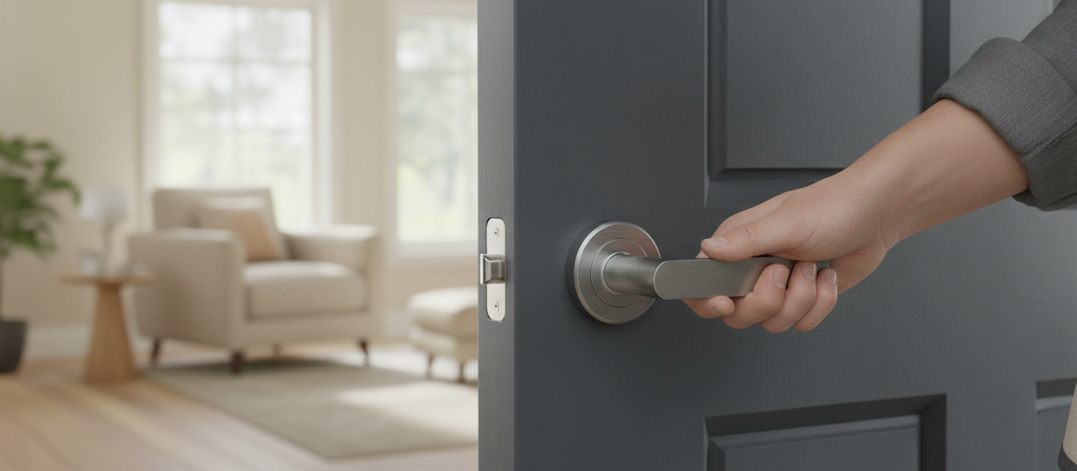 Premium Edge Lever on Round Rose Satin Chrome - Pack of 2 for Enhanced Style and Durability