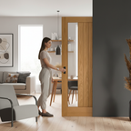 Premium Fully Finished Internal Pocket Door Set with Clear Offset Glass Panel for Space-Saving Elegance - Image 2