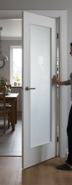 Premium Glazed Fire Door with 7 Panels and V Groove Design for Modern Spaces - High-Quality Professional Grade for Industrial and Commercial Applic...