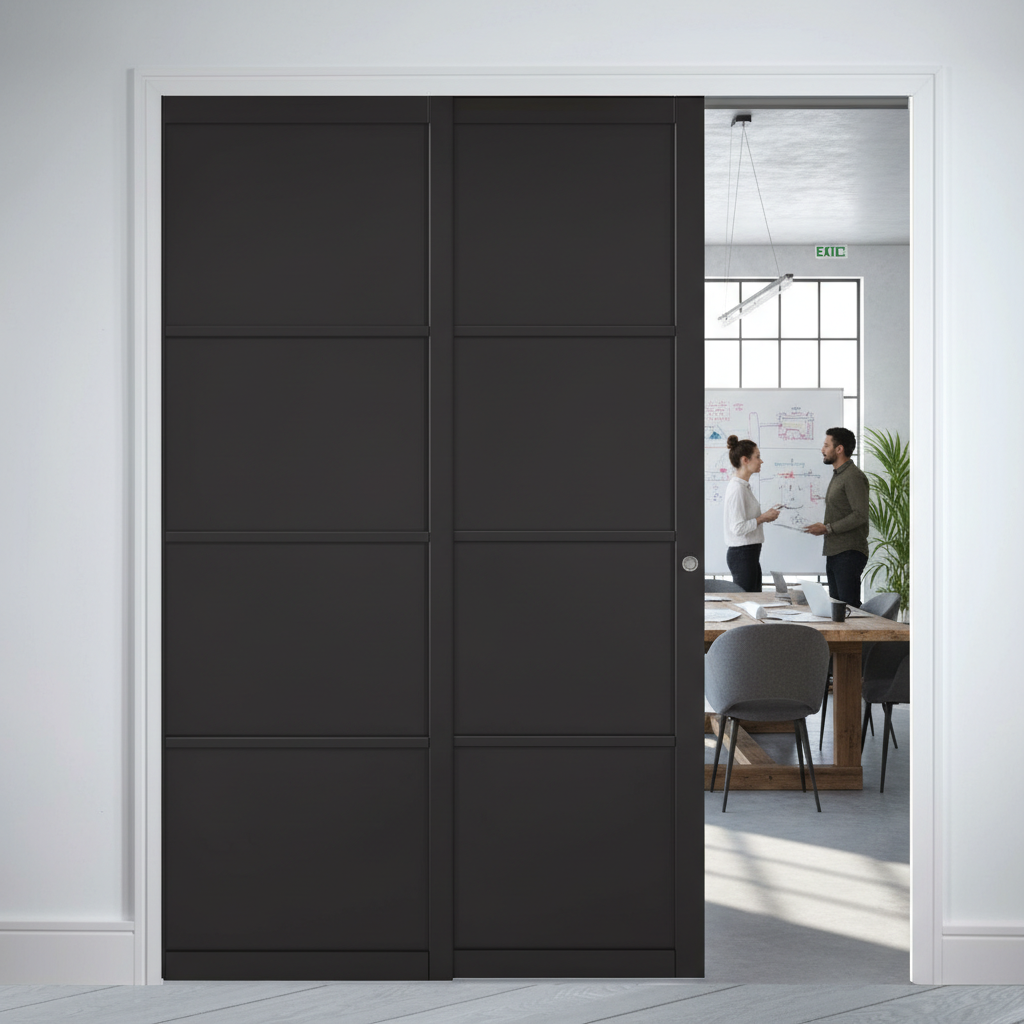 Premium Four-Panel Telescopic Pocket Door System for Modern Interiors with Maintenance-Free Track and Adjustable Features