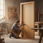 Premium Contemporary Flush Inlay Door with Engineered Construction and Stylish Oak Veneer Finish