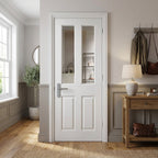 FD30 Fire Door, Internal White, 2 Panel, 2 Light, Clear Glass, Primed Finish