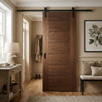 Internal Walnut Sliding Door Fully Finished Solid Core with Black Top Mount