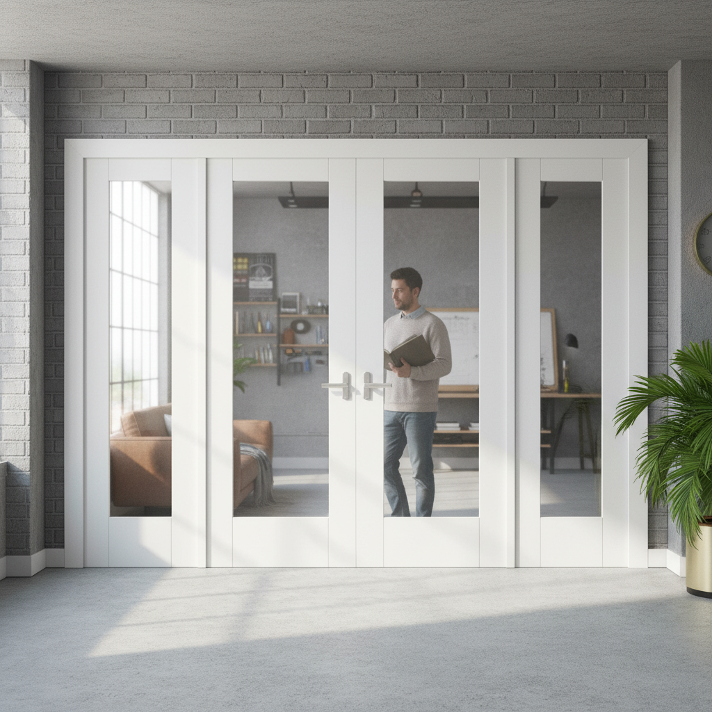 Premium Internal Pattern 10 Obscure Glass Sidelight Room Divider Set with Pre-Primed Frame for Elegant Space Separation
