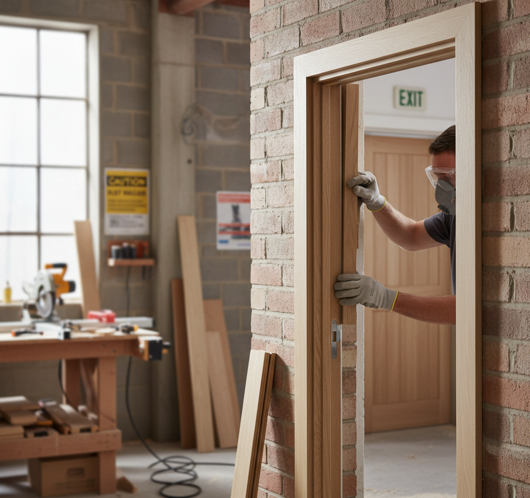 Professional Internal Oak Fire Door Lining Kit with Intumescent Seal and Engineered Construction for Strength and Stability