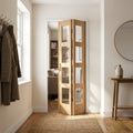 Bi-fold Oak Internal Door Unfinished Shaker 4 Light Clear Glass
