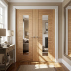 Internal Oak French Door Unfinished 1 Light Glazed