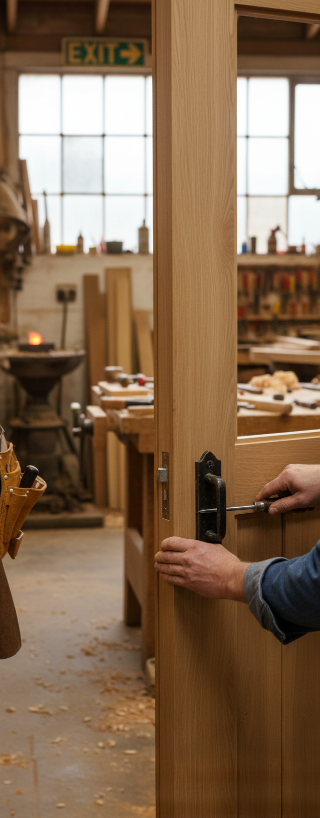 Premium Solid Oak Button Bead Framed Door ·Rustic Style, Durable Construction, Perfect for Cottage Properties