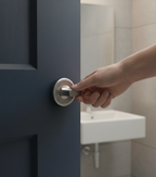 Premium Bathroom Turn & Release Privacy Thumb Turn in Satin and Polished Stainless Steel, 52mm Diameter with 5mm Spindle