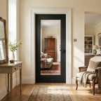 Internal Black Door Fully Finished 1 Light Clear Glass Elegance Lancaster