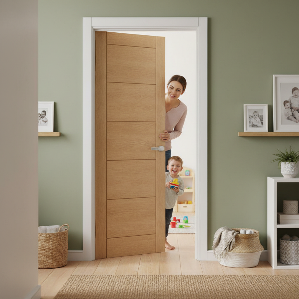 Premium Unfinished Oak Internal Ladder Door with Customizable Design and Solid Core Construction for Durability - Image 2