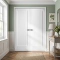 Internal Solid Core White Primed 1 Panel Pattern 10 Door Pair