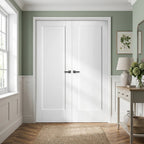 Internal Solid Core White Primed 1 Panel Pattern 10 Door Pair