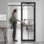 Premium Clear Glazed Pocket Door Set with Galvanised Steel Frame and Fully Finished 35mm Thick Door, Ideal for Elegant Spaces