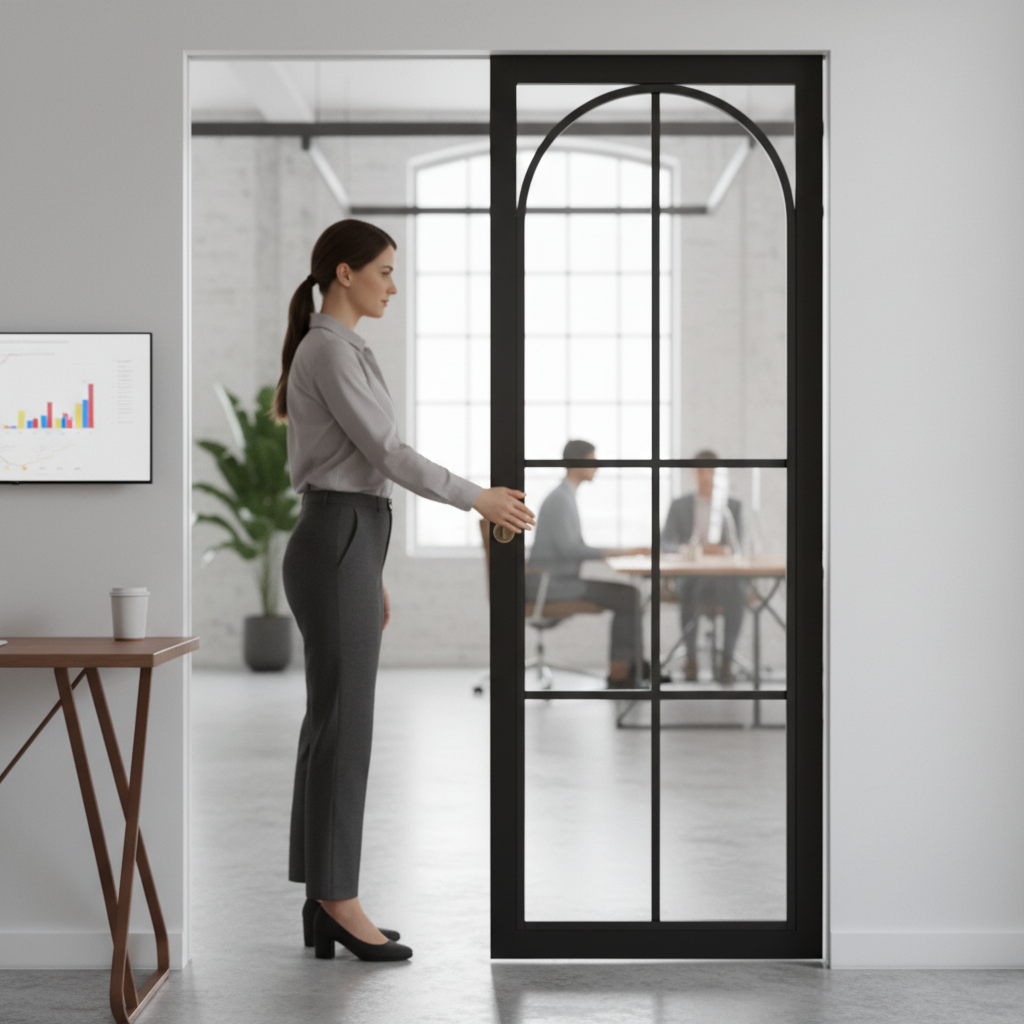 Premium Clear Glazed Pocket Door Set with Galvanised Steel Frame and Fully Finished 35mm Thick Door, Ideal for Elegant Spaces