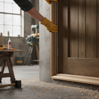 Premium Unfinished Weather Bar 915mm for Exterior Doors - Solid Oak Frame, Customizable Finish