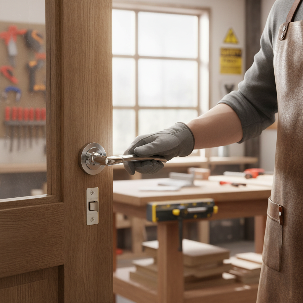 Premium Lever On Round Rose Handle Set - Stylish Chrome Finish with Hinges and Latch for Internal Doors