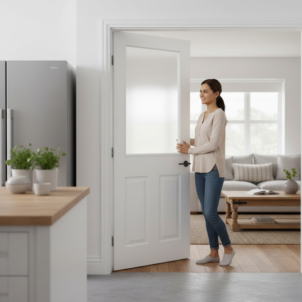 Premium Textured 2P 1L Glazed Internal Door for Natural Light Transfer - High-Quality Professional Grade for Industrial and Commercial Applications