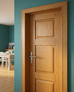 Internal Oak FD30 Fire Door Fully Finished Made-to-Measure Shaker Style - detail view