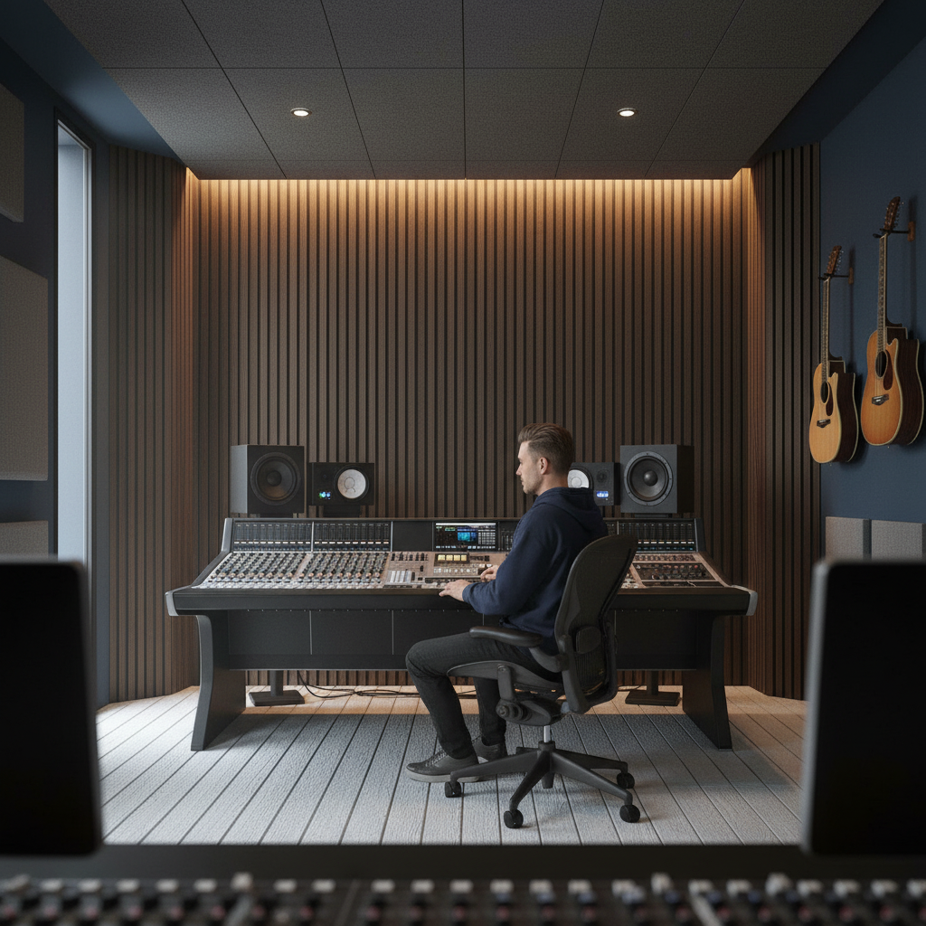 Premium Walnut Acoustic Slat Wall Panelling with Class-A Sound Absorption and Lifetime Guarantee for Modern Interiors - Image 2