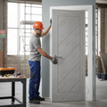 Premium Light Grey Ash Fire Door FD30 - Solid Core, Prefinished with Bespoke Sizes Available