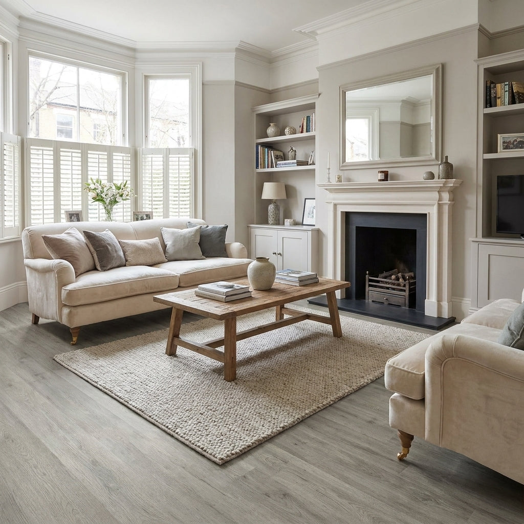 6mm Thick Grey Rigid Core Vinyl Flooring - Waterproof LVT
