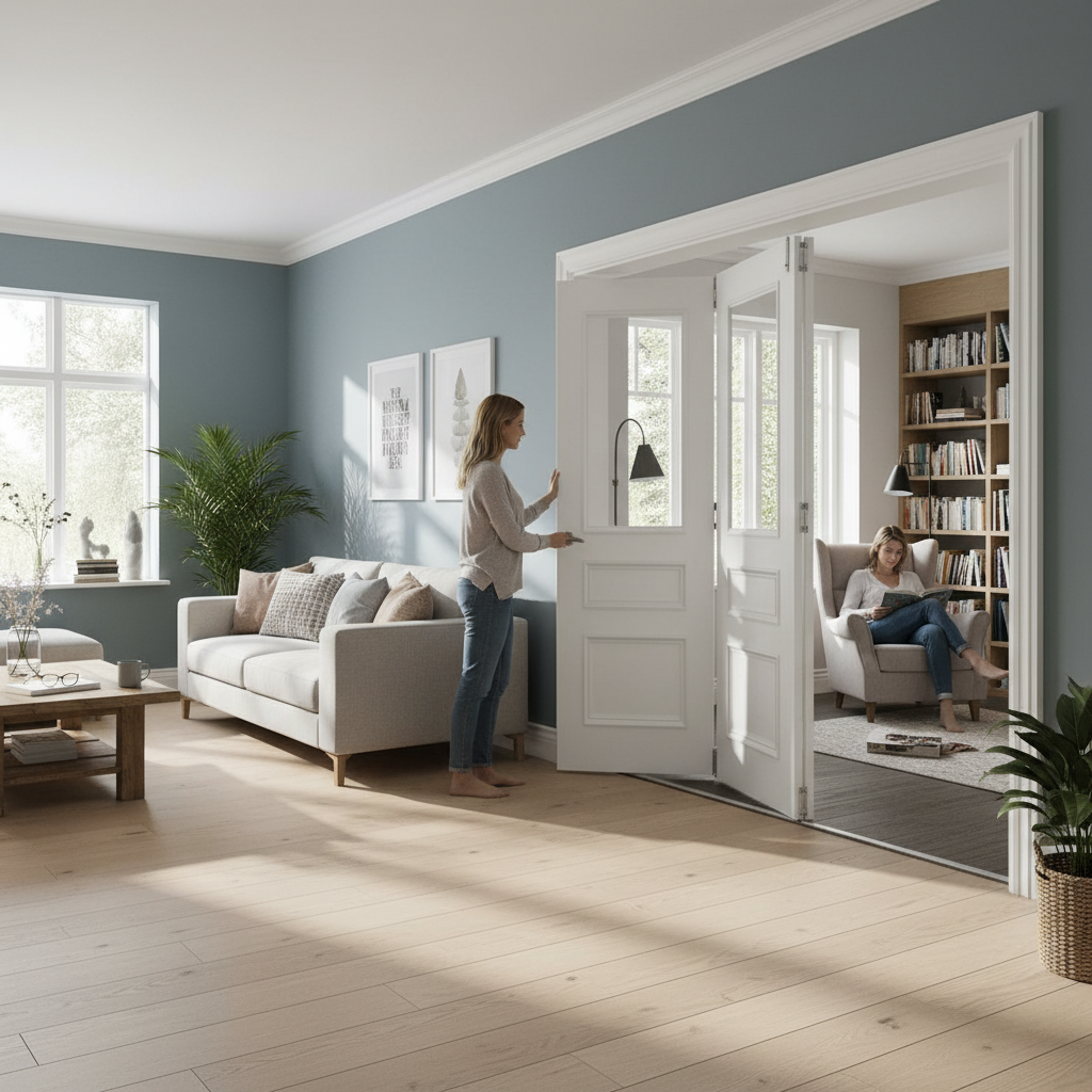 Premium Clear Glazed Room Divider with Top Hung System - Versatile Bi-Folding Doors for Stylish Spaces