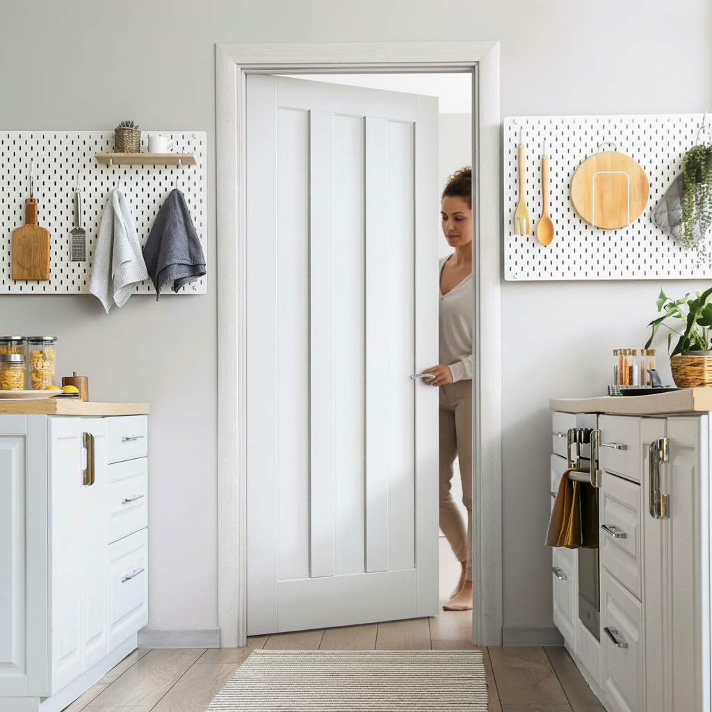 Premium Internal White Primed Ashton 3 Panel Door with Engineered Core and Lifetime Guarantee - Image 2