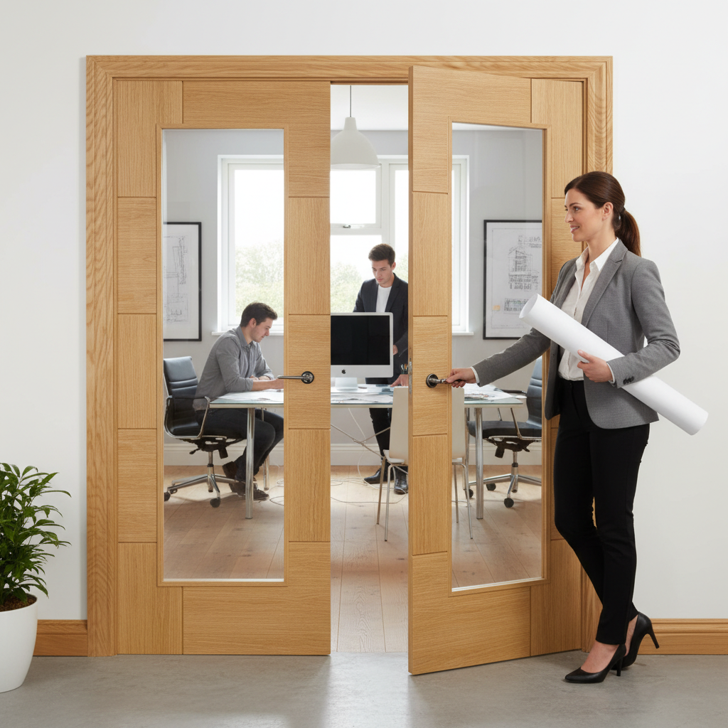 Premium Clear Glazed Unfinished French Doors - Modern Design with Large Central Panels for Maximum Light Transfer