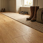 8mm Water-Resistant Laminate Flooring with 4V Bevel Edge in Oak Finish - detail view