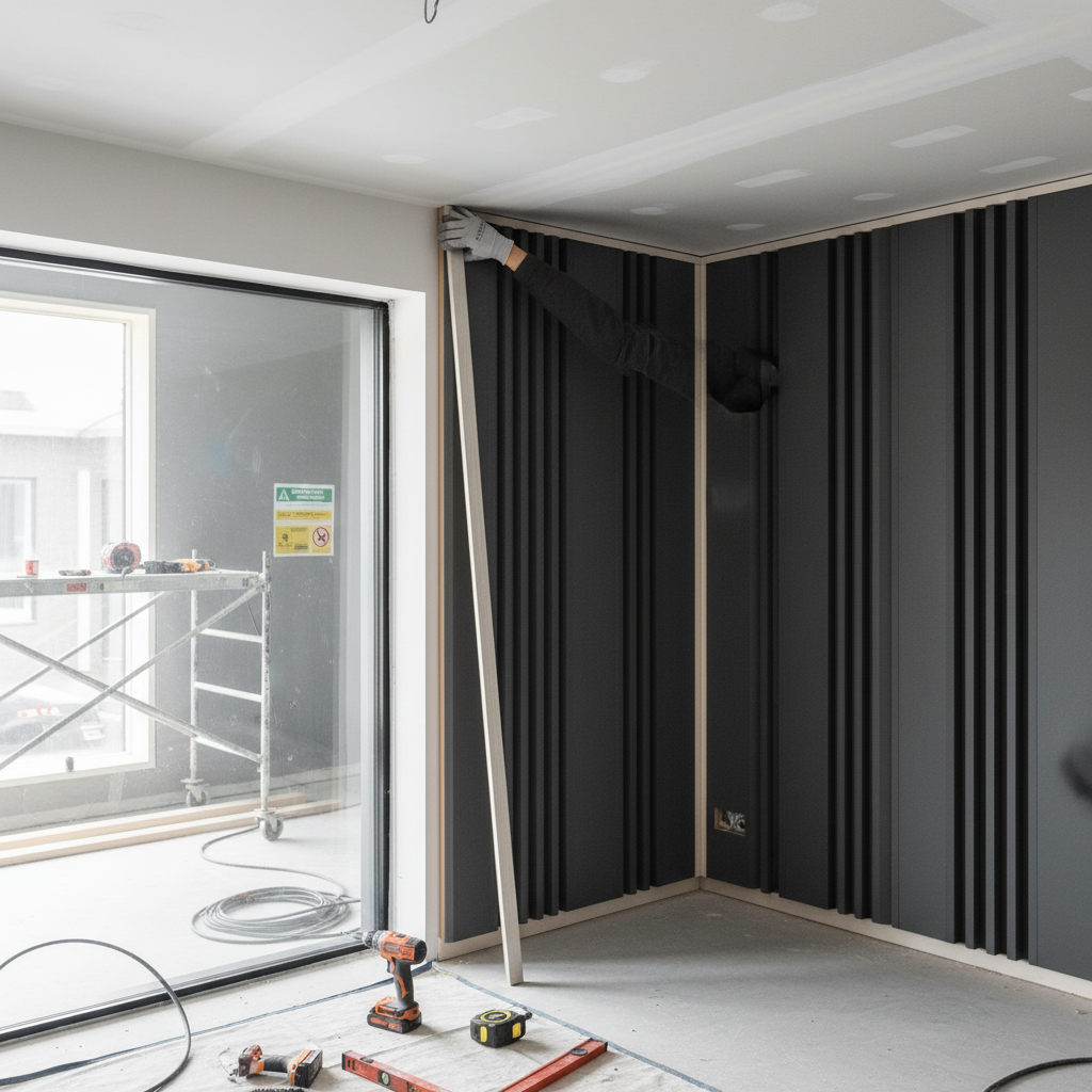 Premium Elevation Acoustic Wall Panelling Trim 2.4m in Pristine Ivory White Finish - Elegant Design for Home Interiors