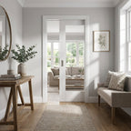 Internal Pocket Door Set with 1 Light Clear Glass, White Primed, 100mm