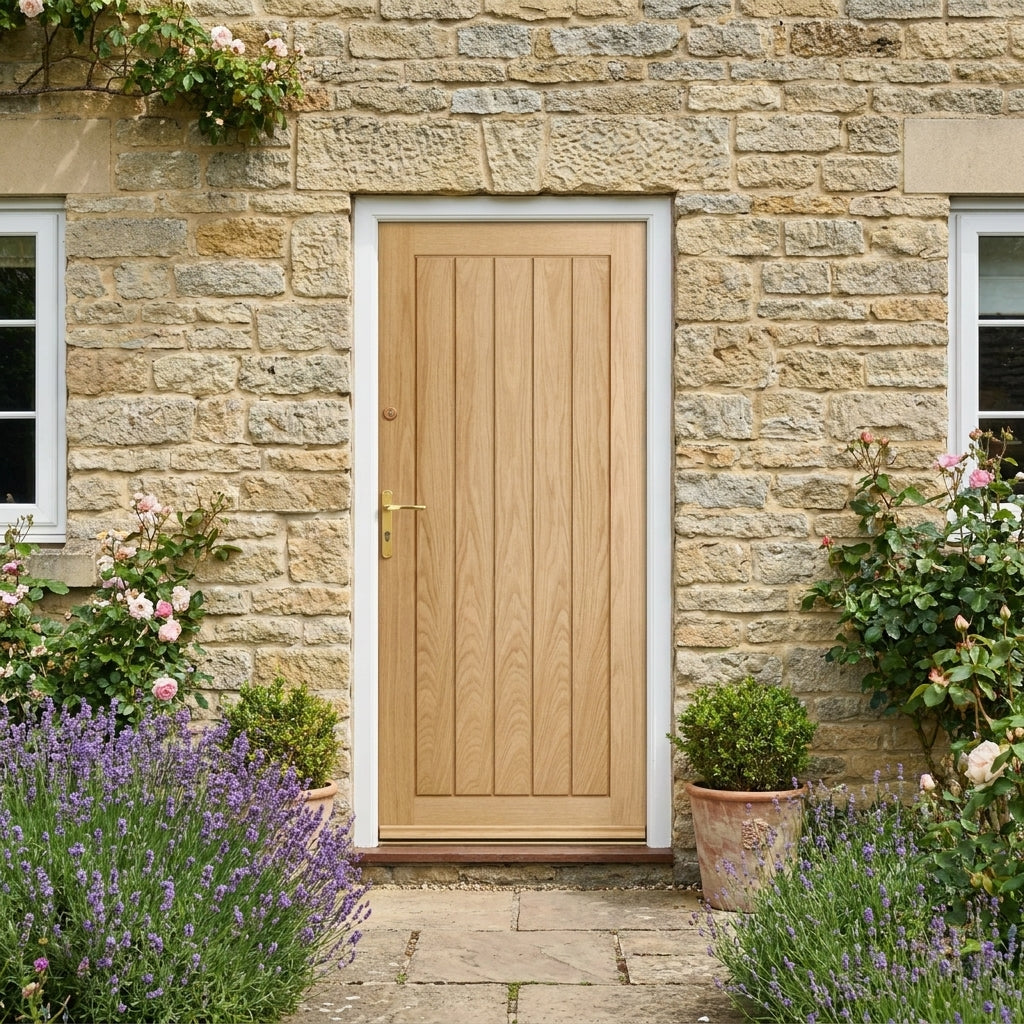 External Oak Door Unfinished Solid Timber Core Farley Design