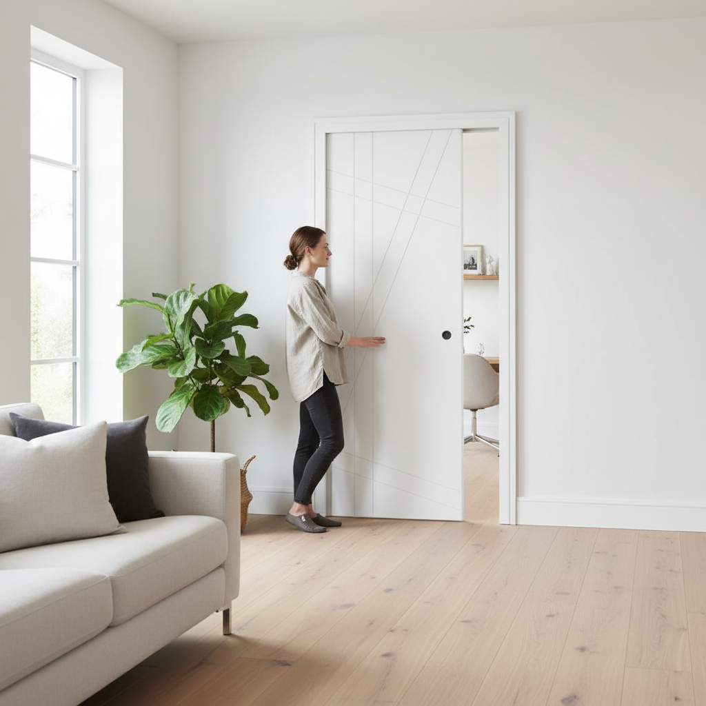 Premium Pocket Door Set with Galvanised Steel Frame and Adjustable Jambs for Modern Home Design