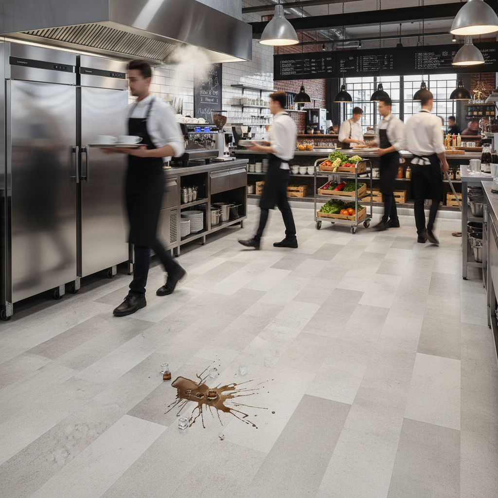 Premium 8mm Thick Stone Effect Laminate Floor Tiles with Bevelled Edges for Easy Installation and Modern Aesthetics