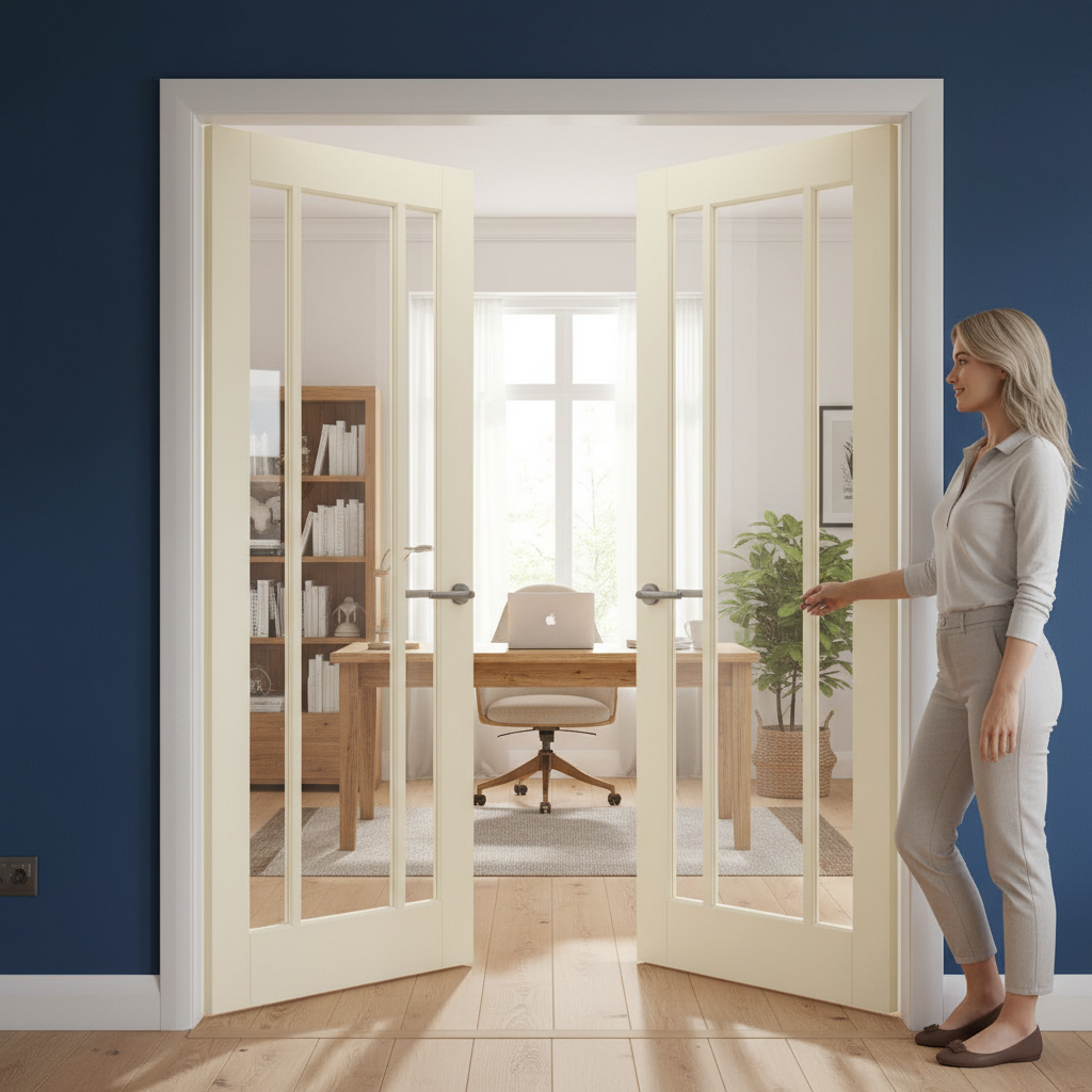 Premium Clear Glazed French Doors with Six Large Panes for Natural Light and Elegant Design