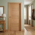FD30 Fire Rated Oak Internal Door with Fully Finished Edison 7 Panel Design
