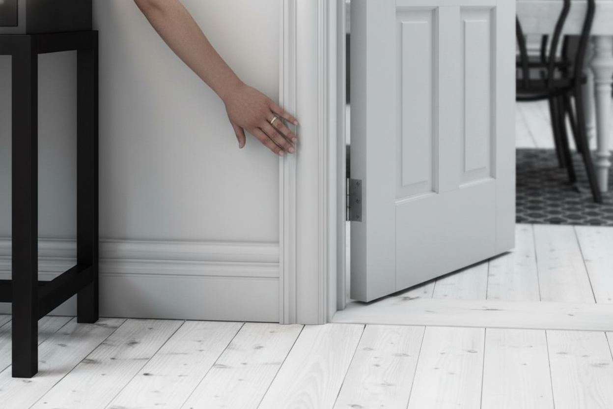 Premium White Architrave Full Set - Solid FSC Certified Board, 90mm x 18mm Dimensions for Door Finishing Touch